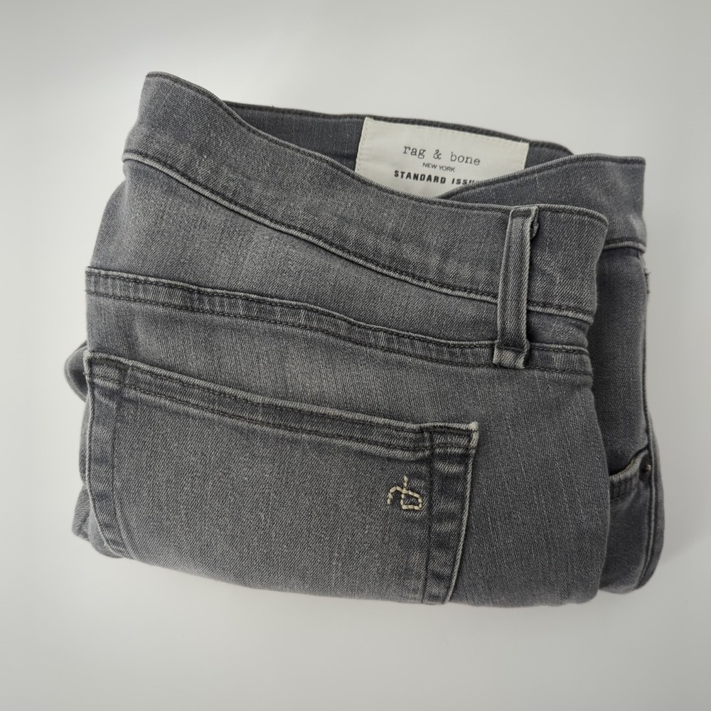Rag & Bone Standard Issue Fit 1 Skinny Jeans Mens 36x35 Gray Stretch Button Fly